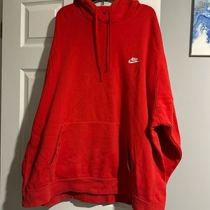 Nike hoodie size 4XL big and tall men's red sweatshirt